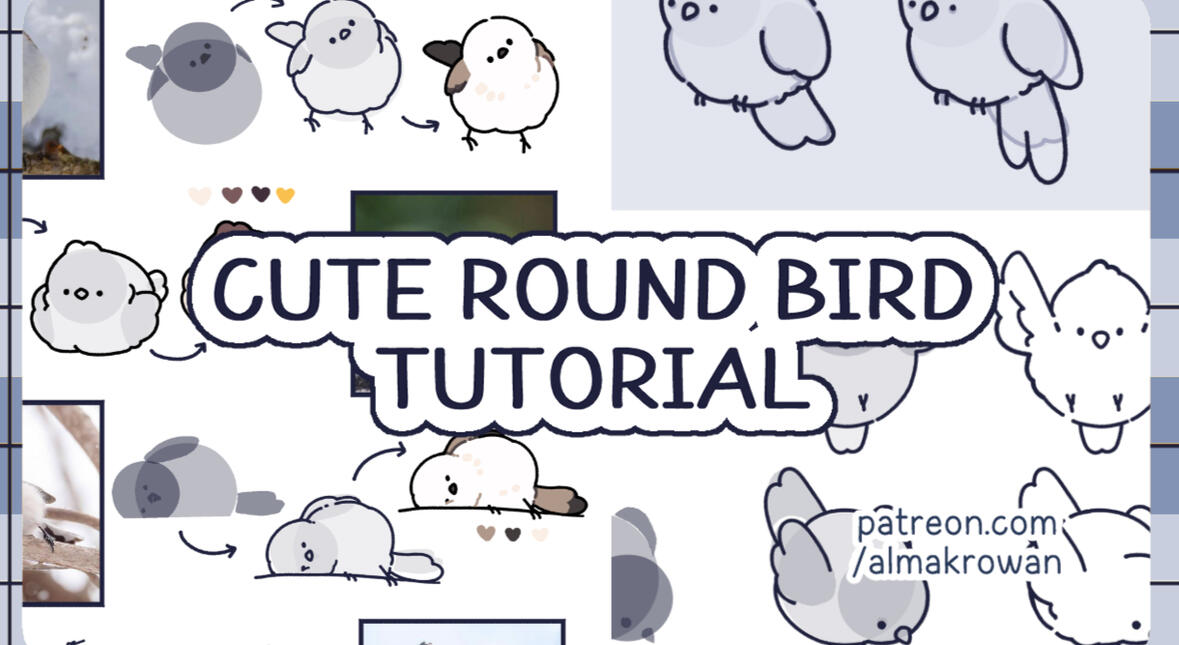 tutorial • cute round bird
