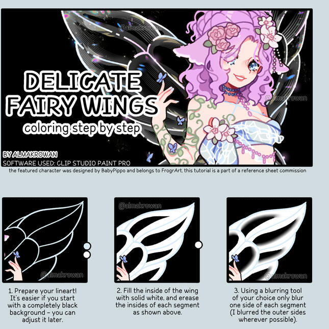 tutorial • delicate fairy wings coloring